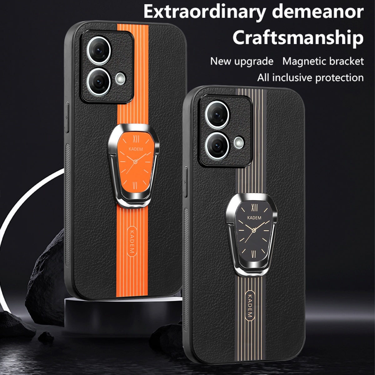 KADEM For Motorola Moto G84 5G Kickstand Mobile Phone Case PU+TPU+Acrylic Cover Anti-Scratch Phone Shell KADEM For Motorola Moto G84 5G Kickstand Mobile Phone Case PU+TPU+Acrylic Cover Anti-Scratch Phone Shell